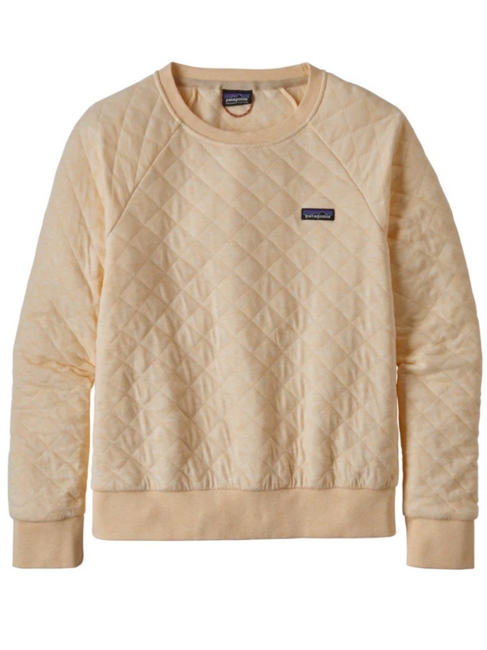 Women's Organic Cotton Quilt Crew in Vela Peach/Pale Butter Yellow